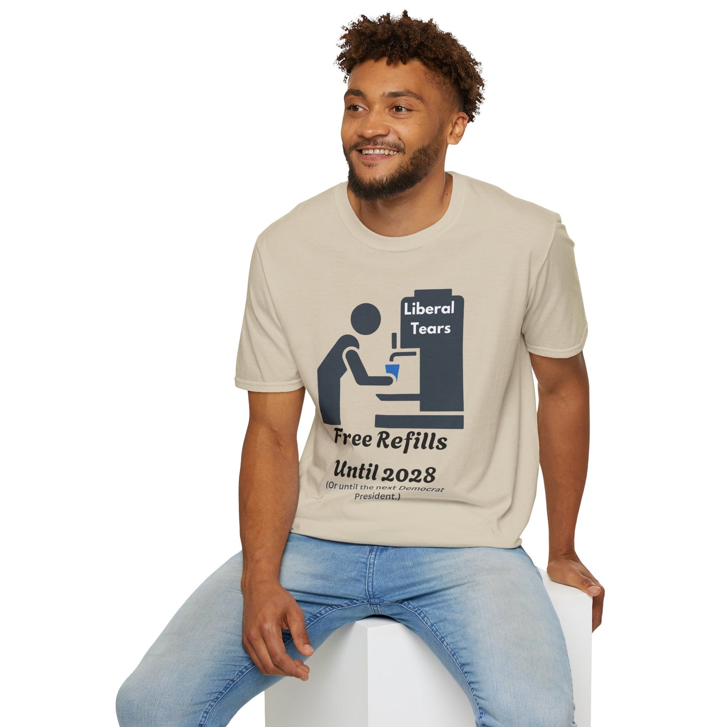 Unisex Softstyle T-Shirt - "Liberal Tears Free Refills Until 2028" Liberal Humor Tee