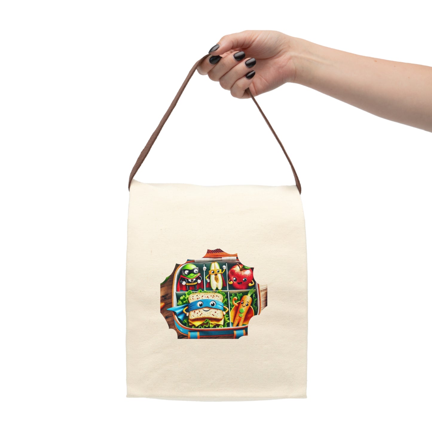 Super Hero Lunch Canvas Lunch Bag With Strap