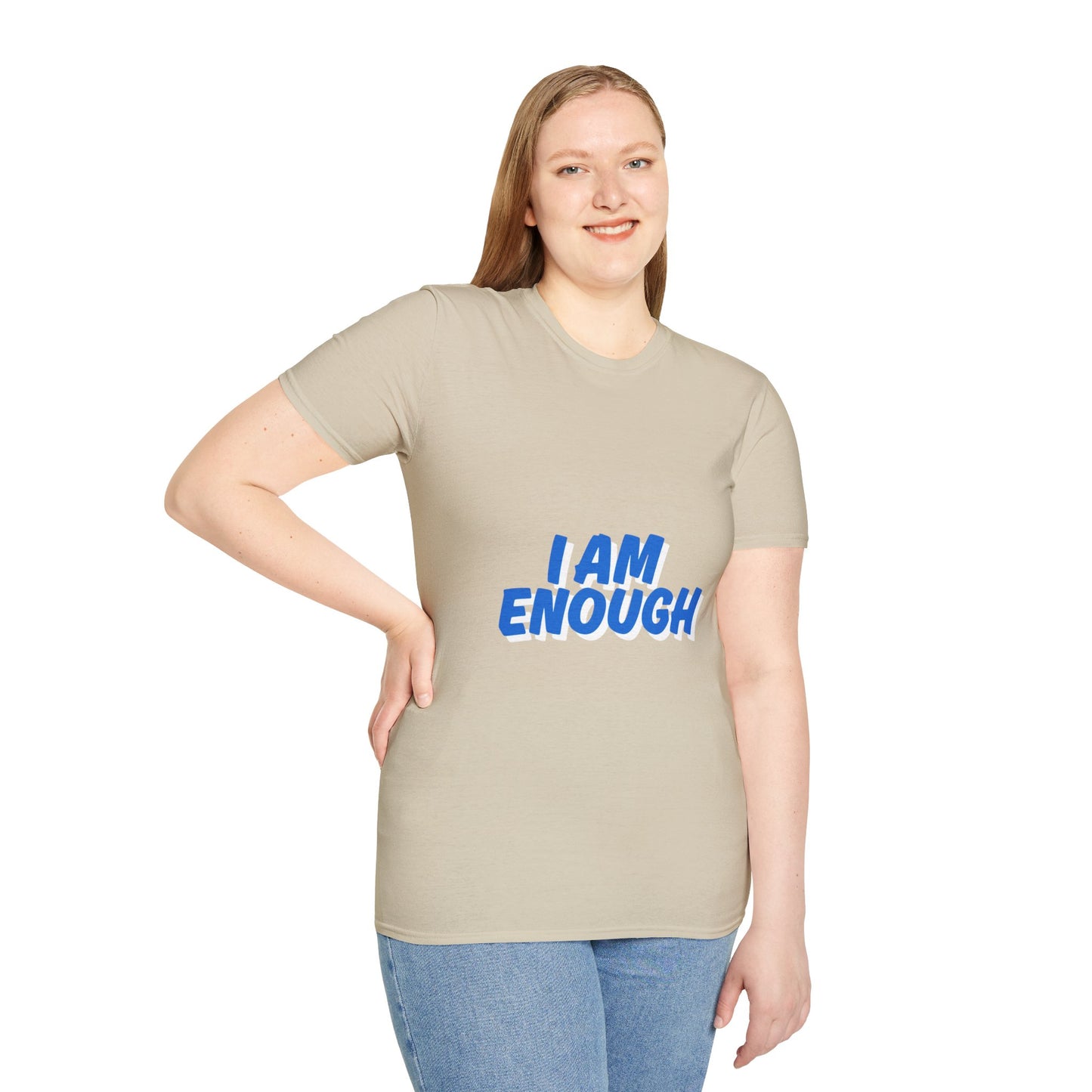 Empowering Unisex Softstyle T-Shirt - 'I AM ENOUGH'