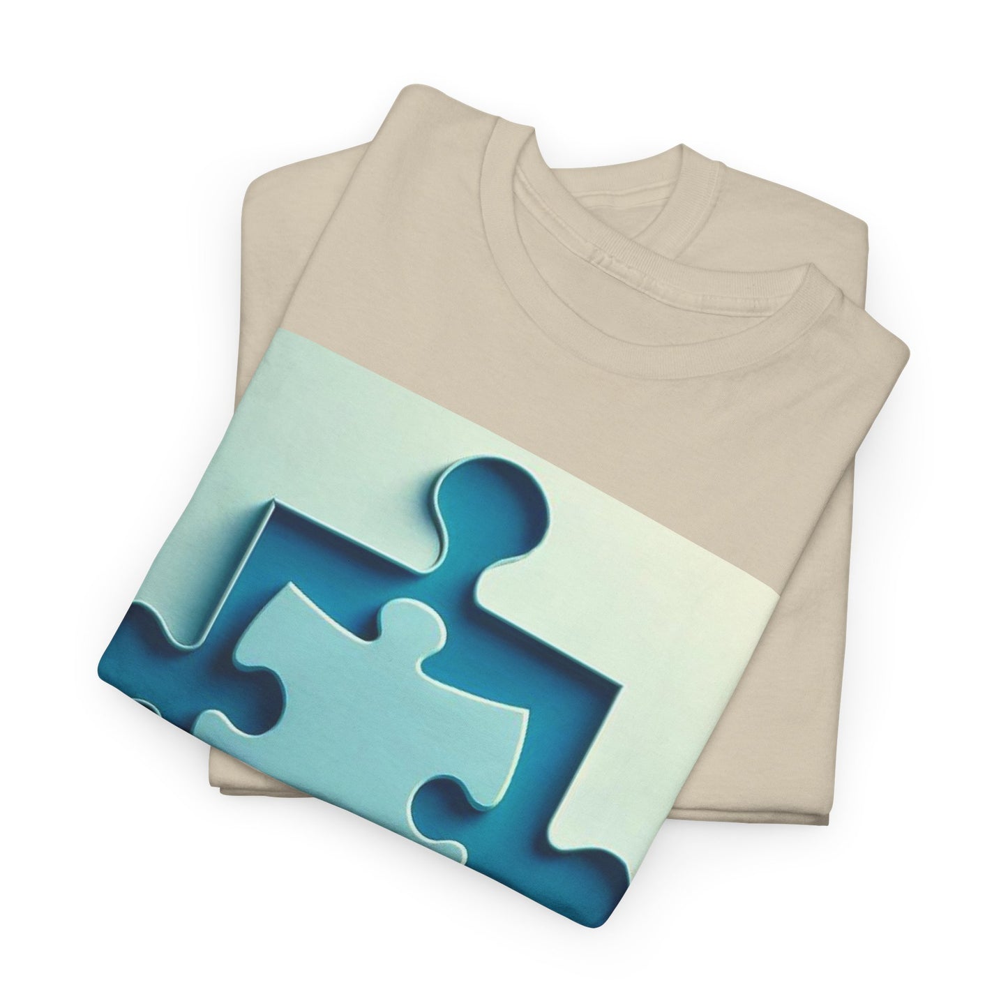 3D Puzzle Piece Autism Awareness Unisex Heavy Cotton Tee
