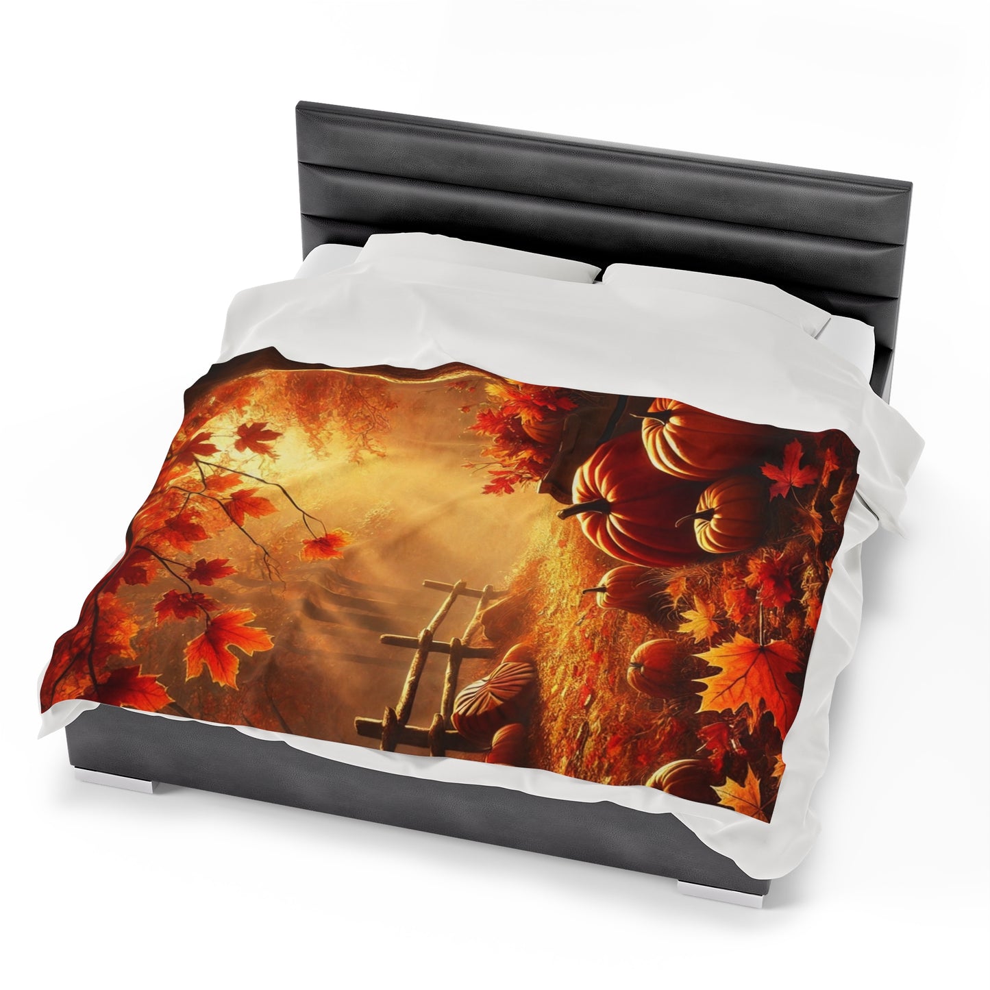 Fall Sunset Velveteen Plush Blanket