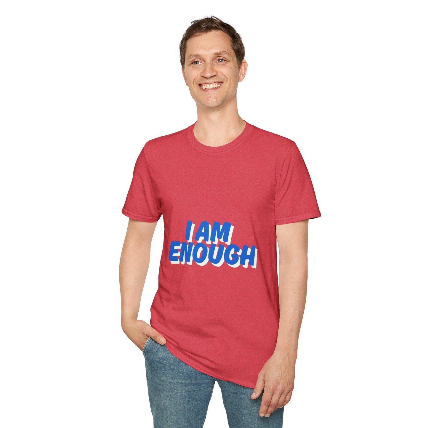 Empowering Unisex Softstyle T-Shirt - 'I AM ENOUGH'