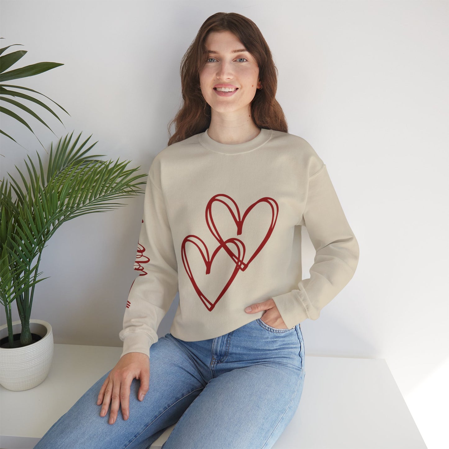 Love and Hearts Unisex Heavy Blend™ Crewneck Sweatshirt