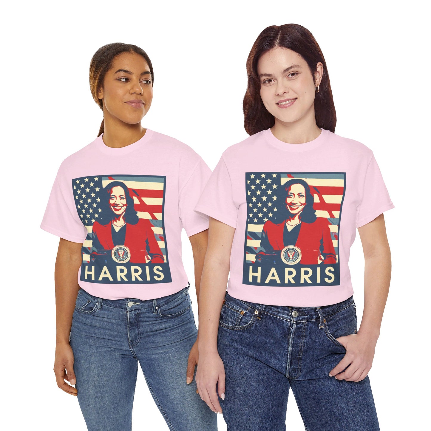 Kamala Harris American Flag Unisex Heavy Cotton Tee