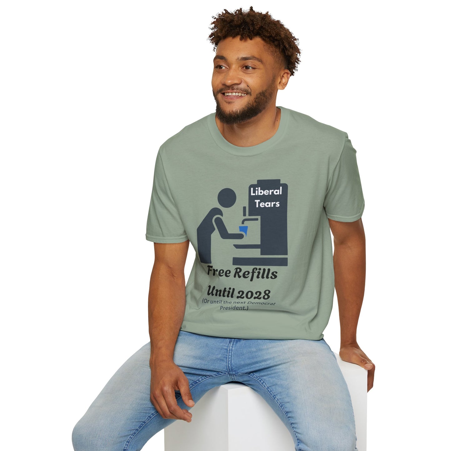 Unisex Softstyle T-Shirt - "Liberal Tears Free Refills Until 2028" Liberal Humor Tee