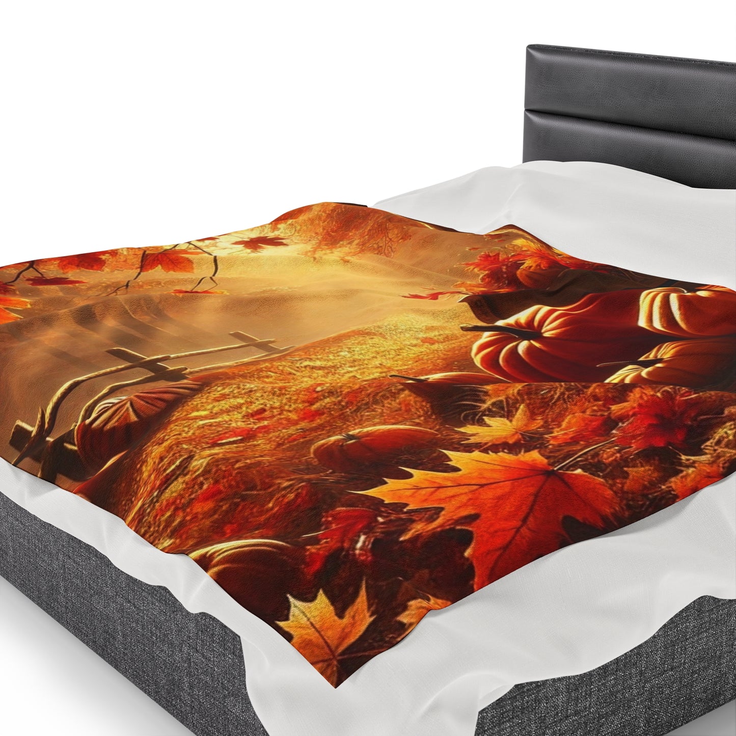 Fall Sunset Velveteen Plush Blanket