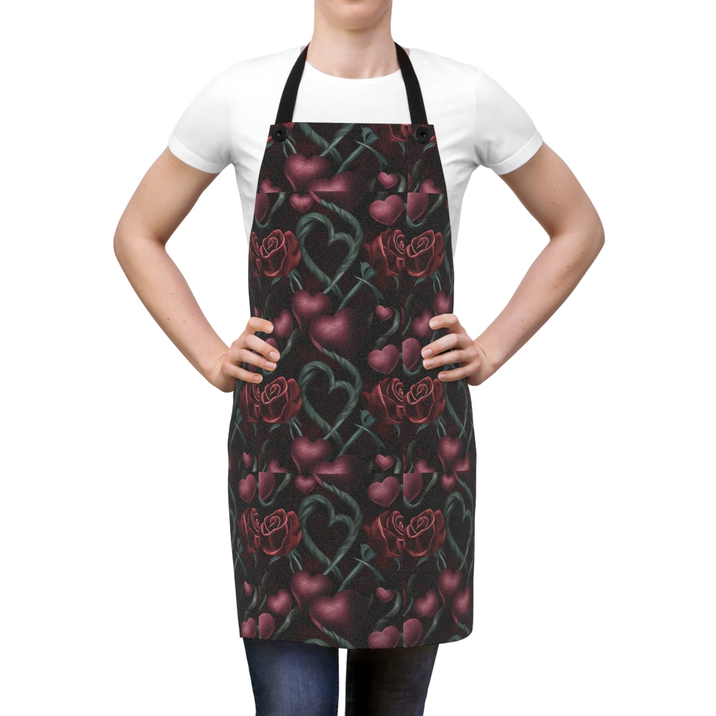 Hearts and Roses Themed Apron (AOP)