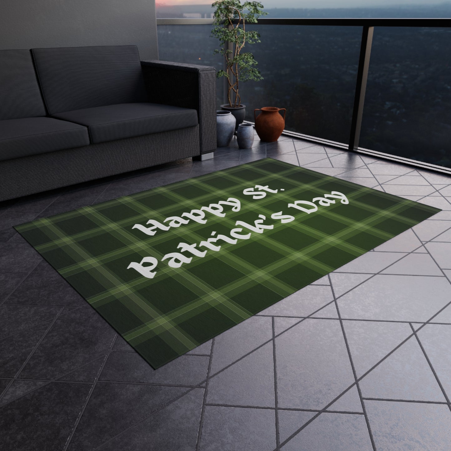 St. Patrick's Day Outdoor Rug - Happy Celebration Decor