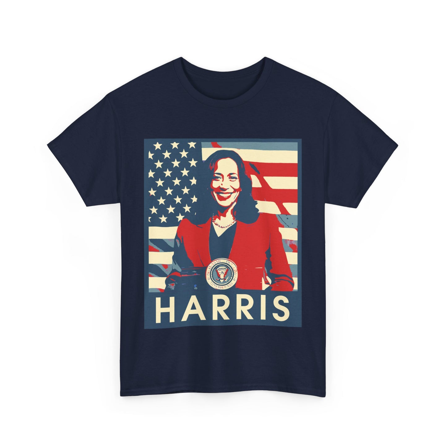 Kamala Harris American Flag Unisex Heavy Cotton Tee