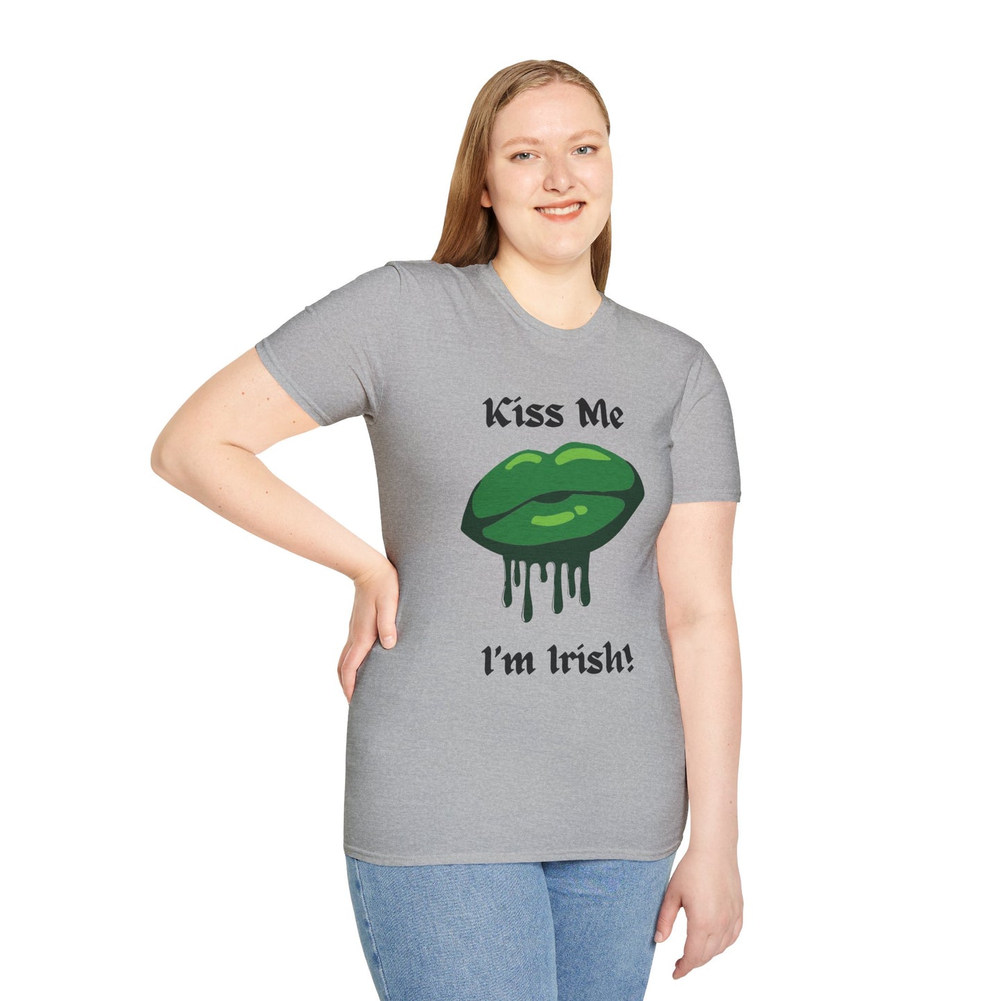 Kiss Me I'm Irish Unisex Softstyle T-Shirt - Perfect for St. Patrick's Day Celebrations