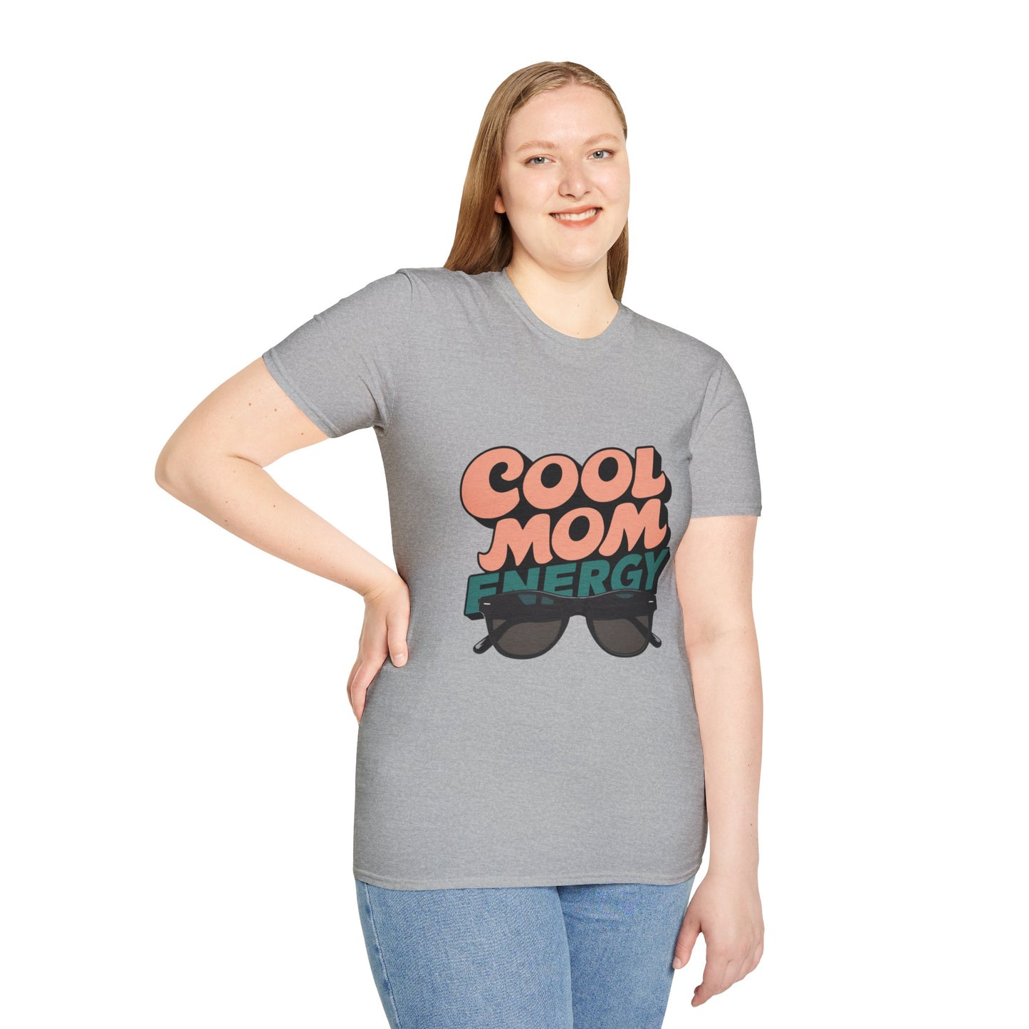 Cool Mom Energy Unisex T-Shirt - Softstyle Tee for Trendy Moms