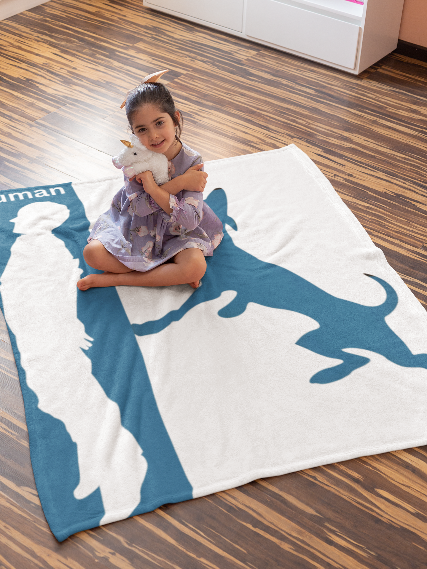 Edge of Bed: Dog's Domain Navy Blue Sherpa Fleece Blanket