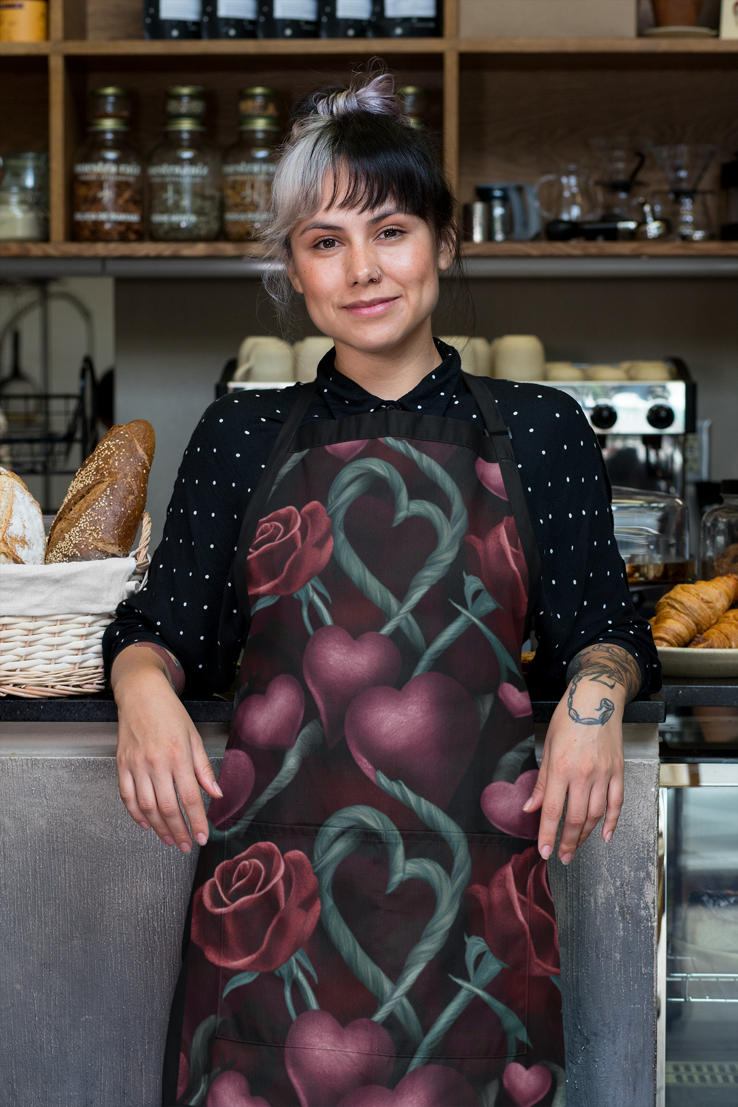 Hearts and Roses Themed Apron (AOP)