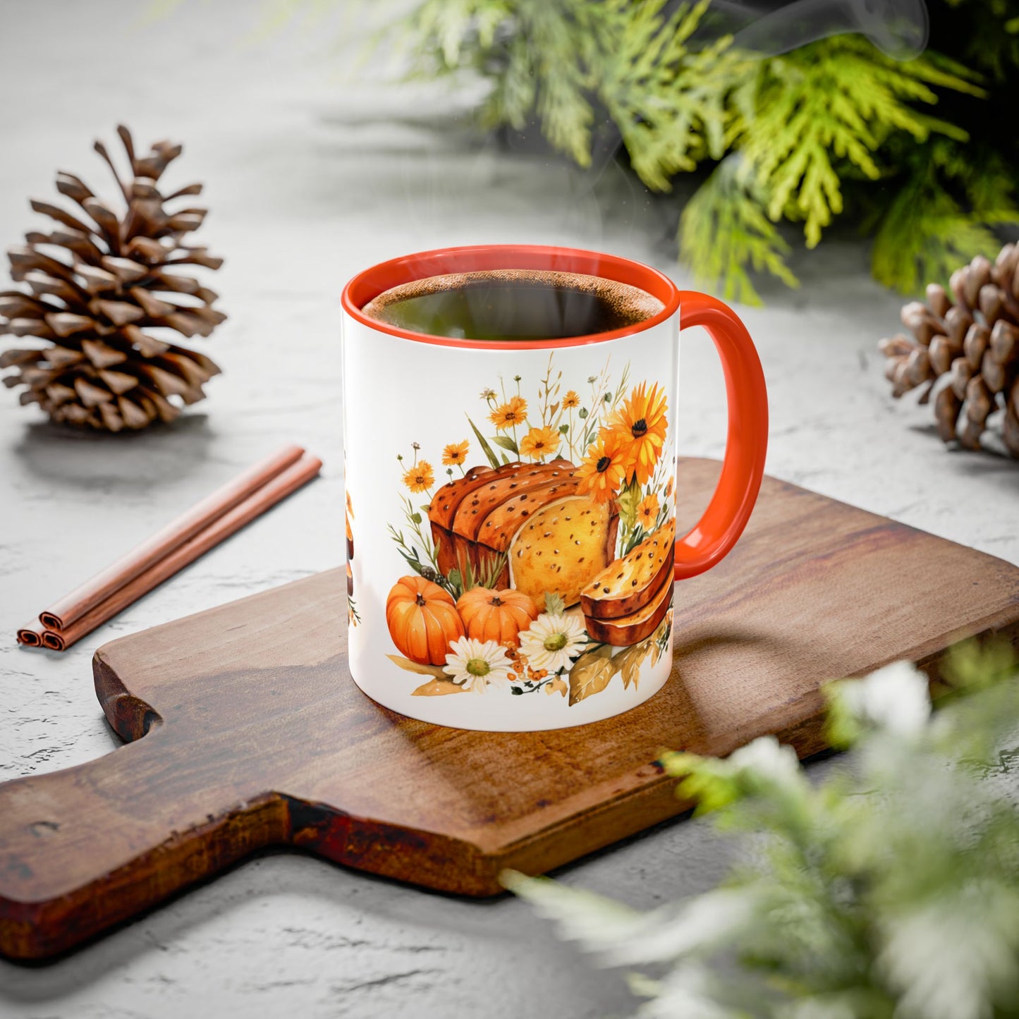Pumpkin Bread Colorful Mugs, 11oz