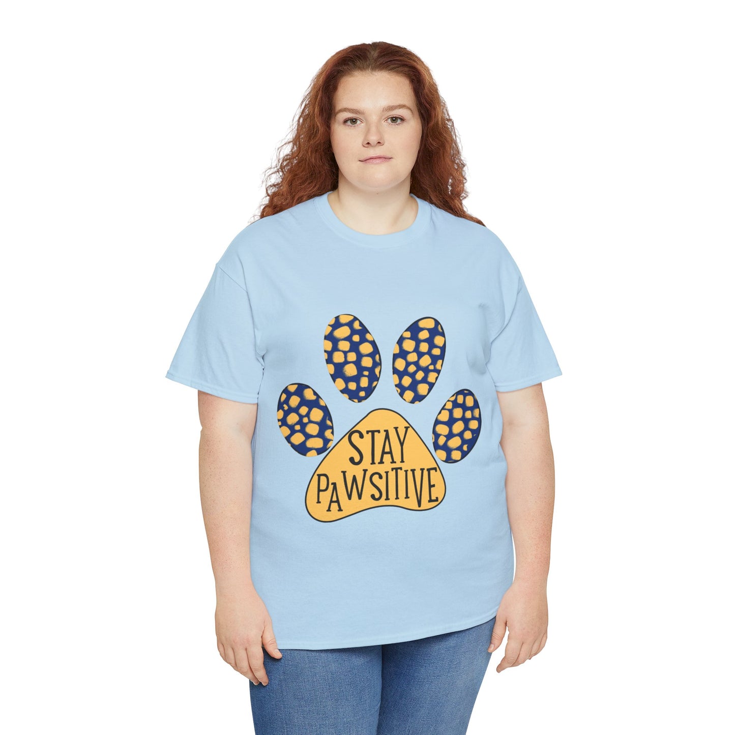 Stay Pawsitive Unisex Heavy Cotton Tee