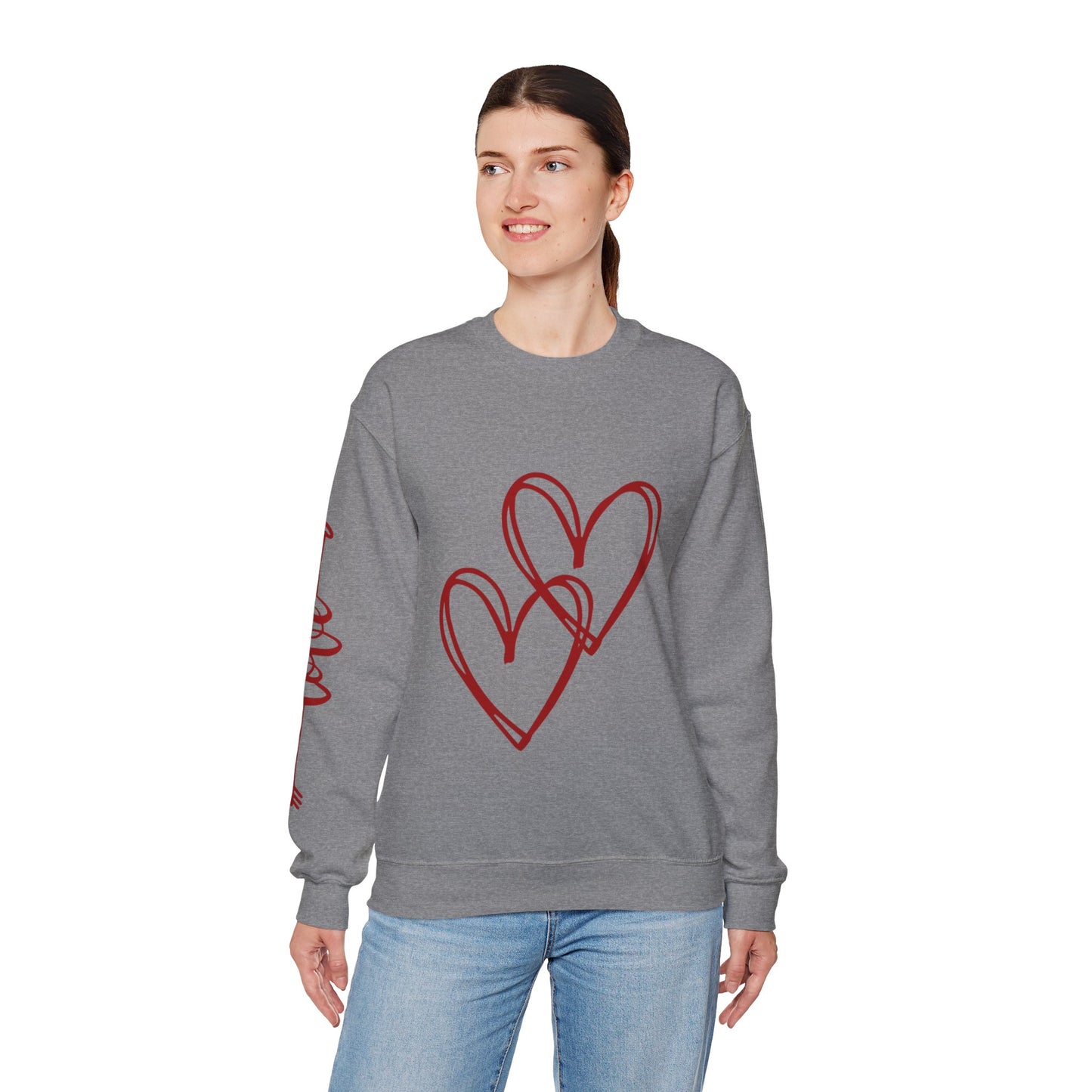 Love and Hearts Unisex Heavy Blend™ Crewneck Sweatshirt