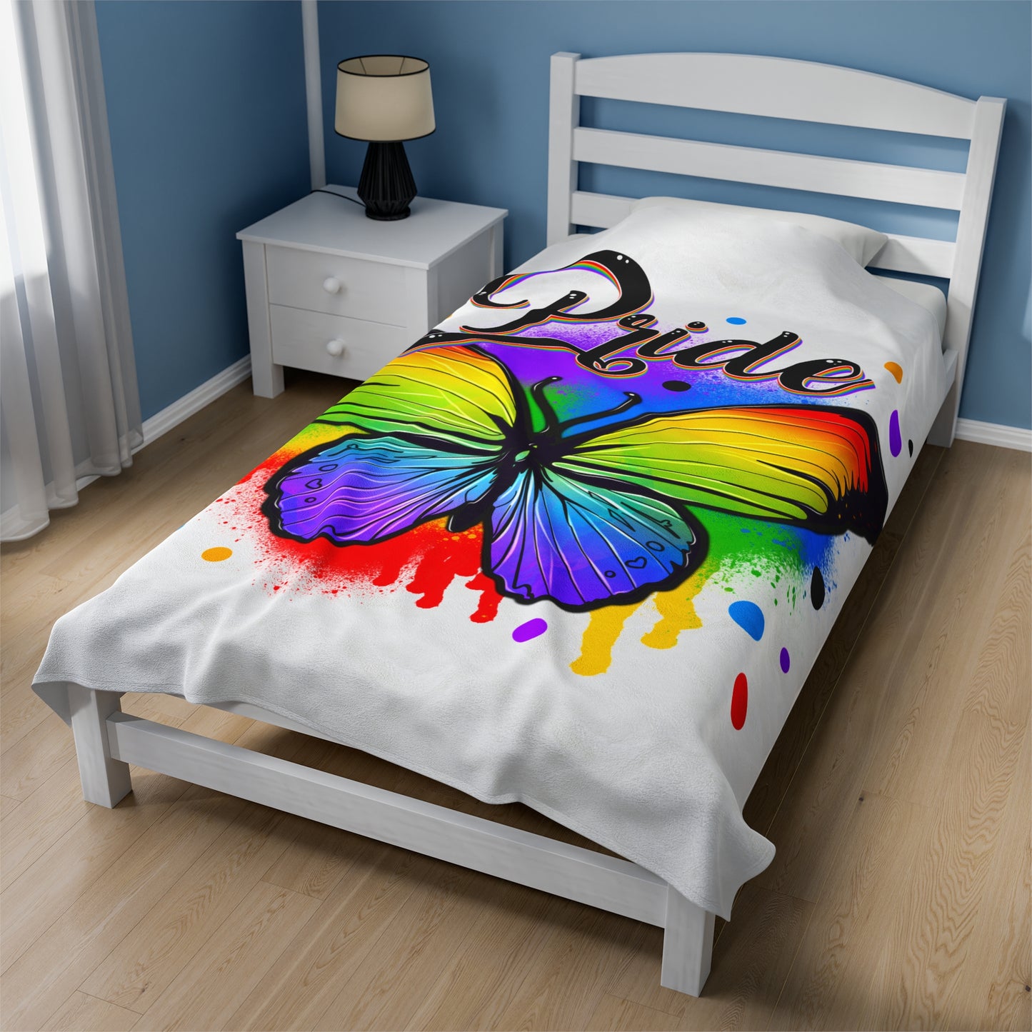Pride Butterfly Velveteen Plush Blanket