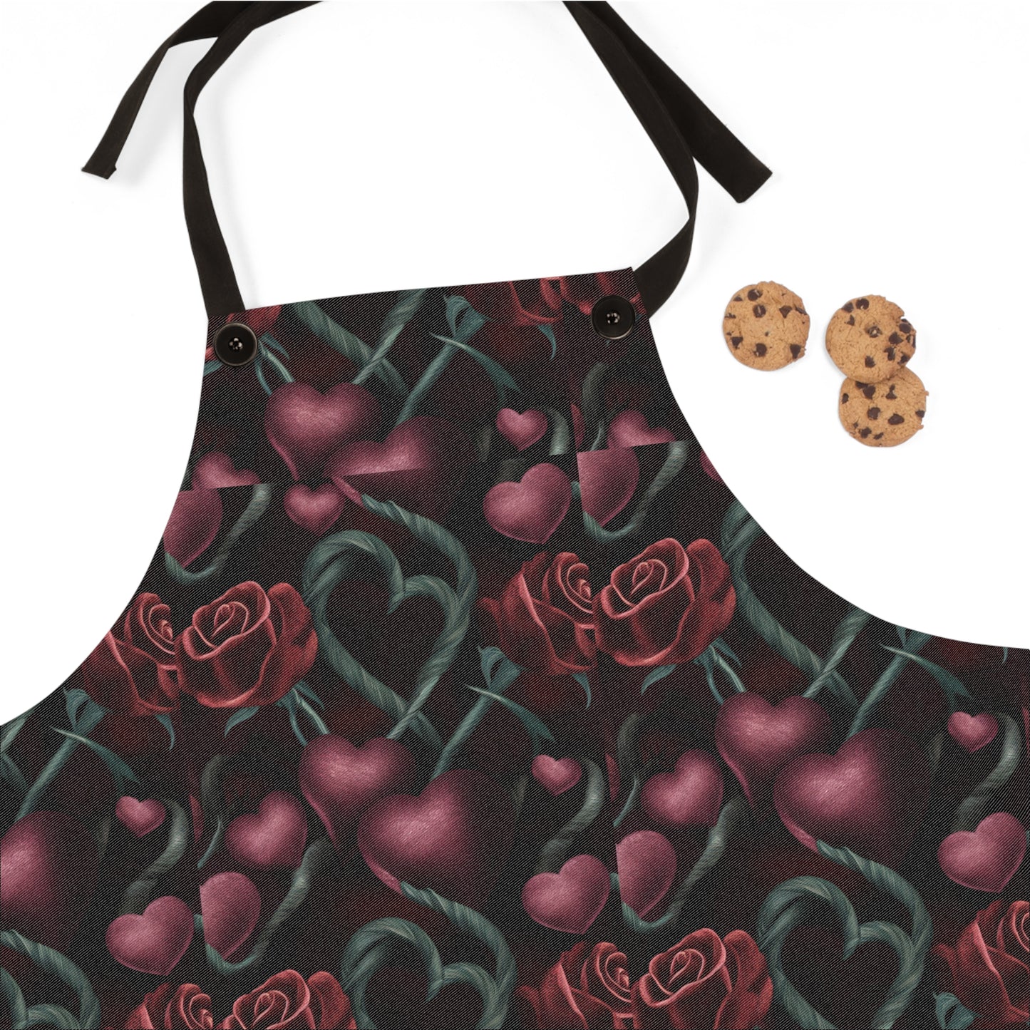 Hearts and Roses Themed Apron (AOP)