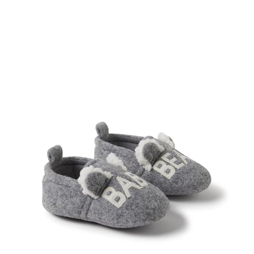 Dearfoams Easter Basket Stuffers Gifts for Kids Toddler Lil Slipper, Light Grey Baby Bear, 3 6 Months Unisex Infant