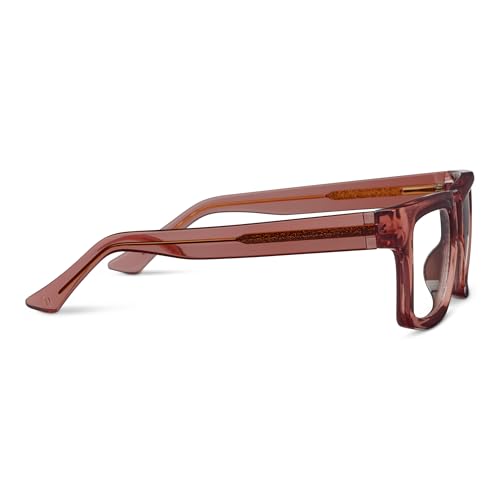 Peepers by PeeperSpecs Women's Spotlight Blue Light Blocking Reading Glasses and No Correction Eyewear Square, Rose, 1.75