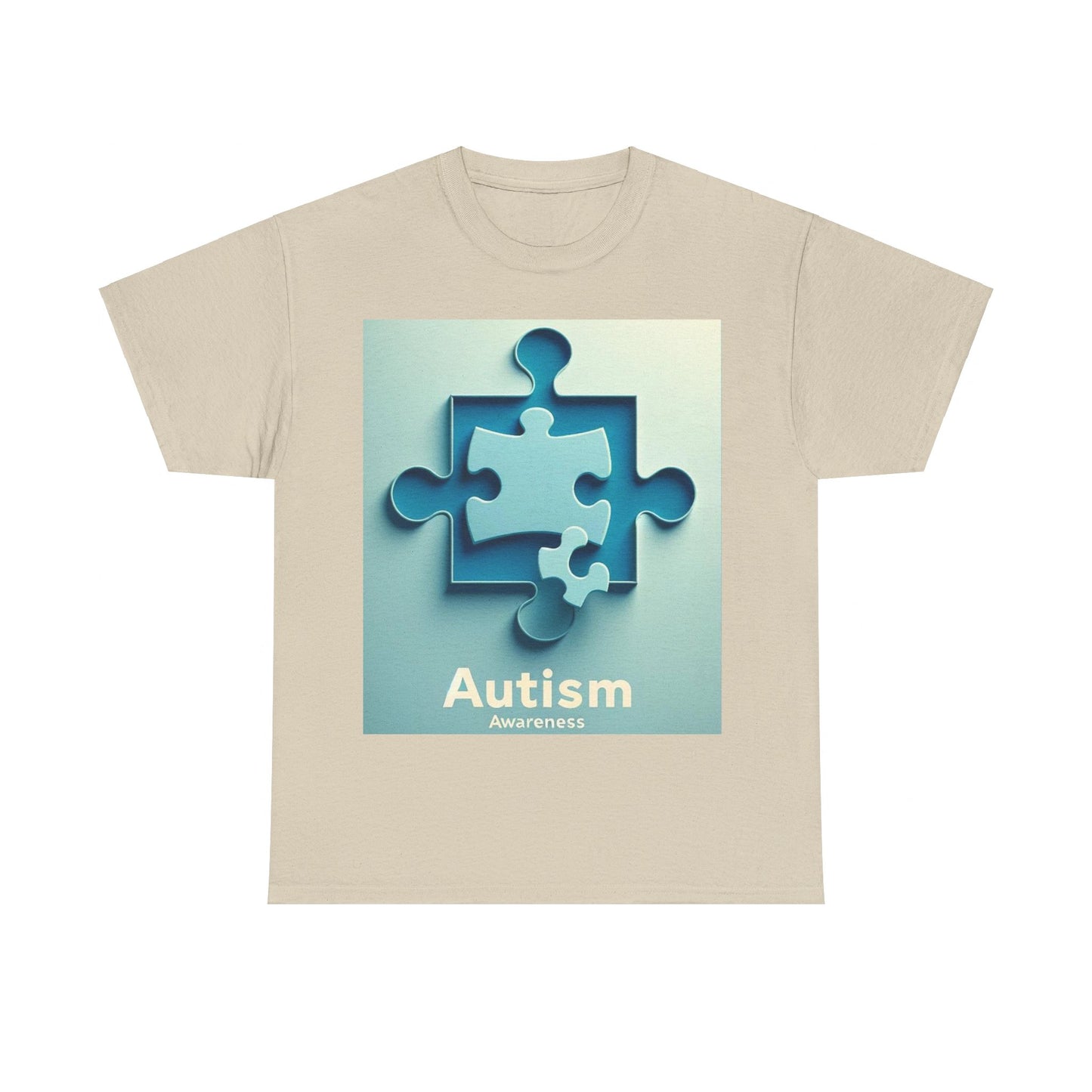 3D Puzzle Piece Autism Awareness Unisex Heavy Cotton Tee