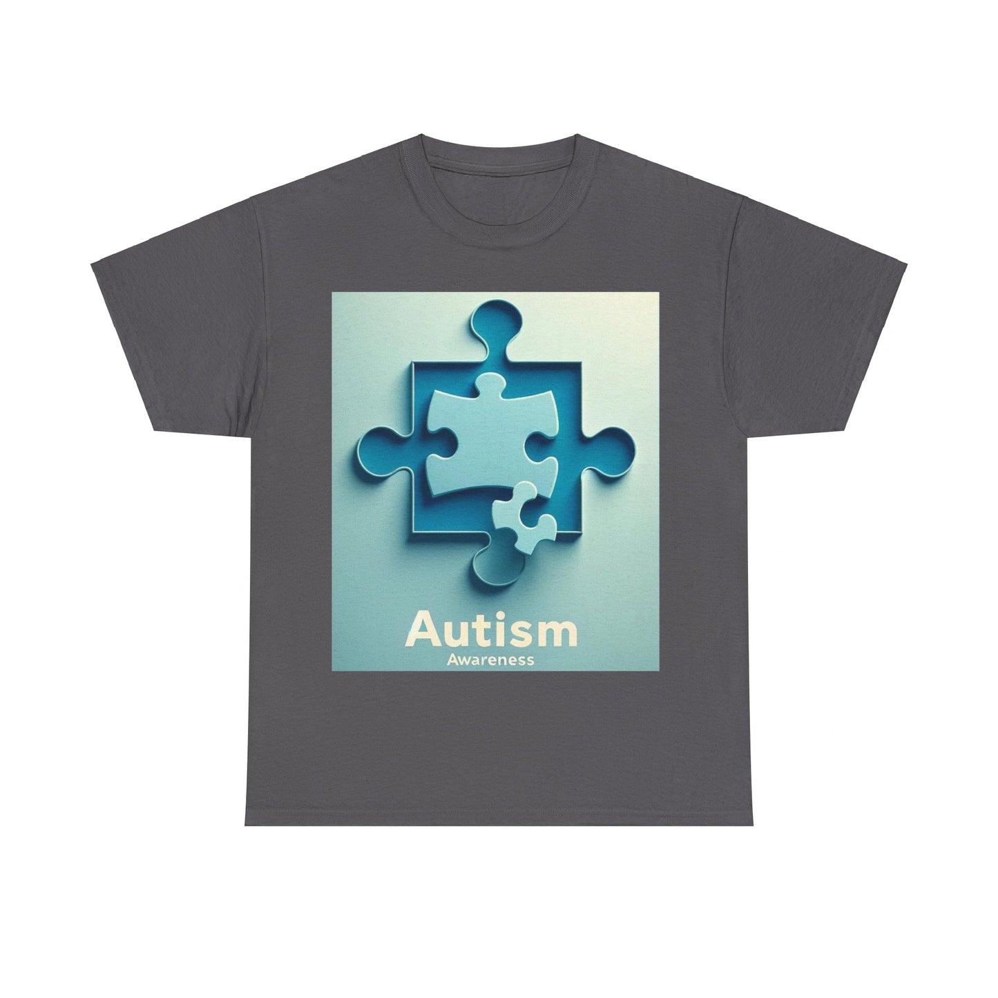 3D Puzzle Piece Autism Awareness Unisex Heavy Cotton Tee