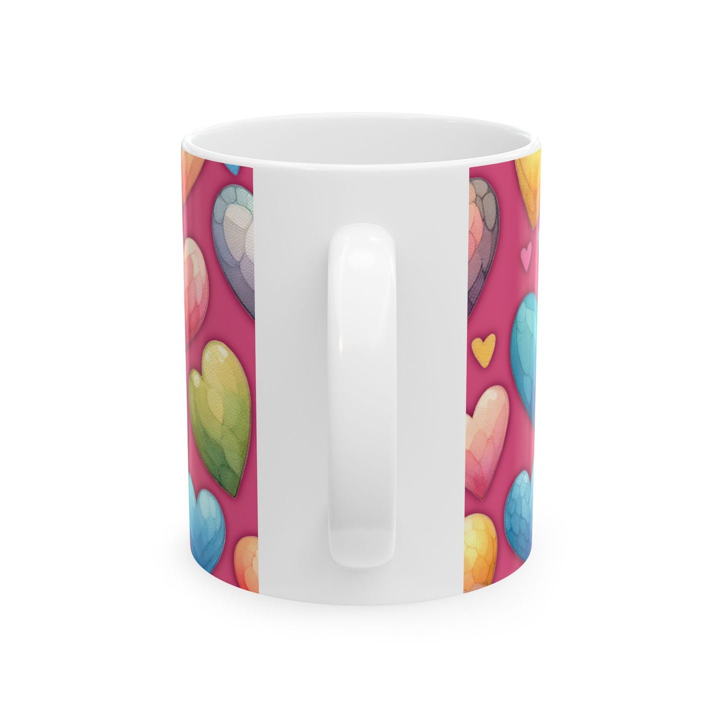 Pastel Hearts Mug Ceramic Mug, (11oz, 15oz)