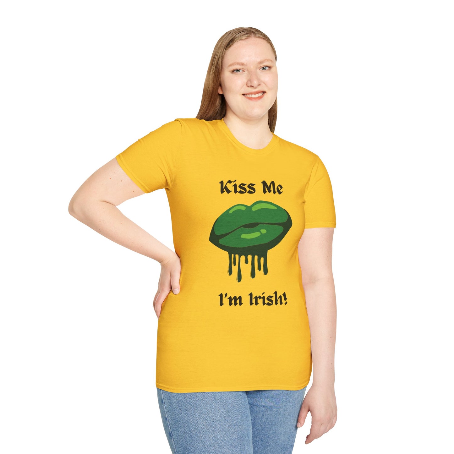 Kiss Me I'm Irish Unisex Softstyle T-Shirt - Perfect for St. Patrick's Day Celebrations