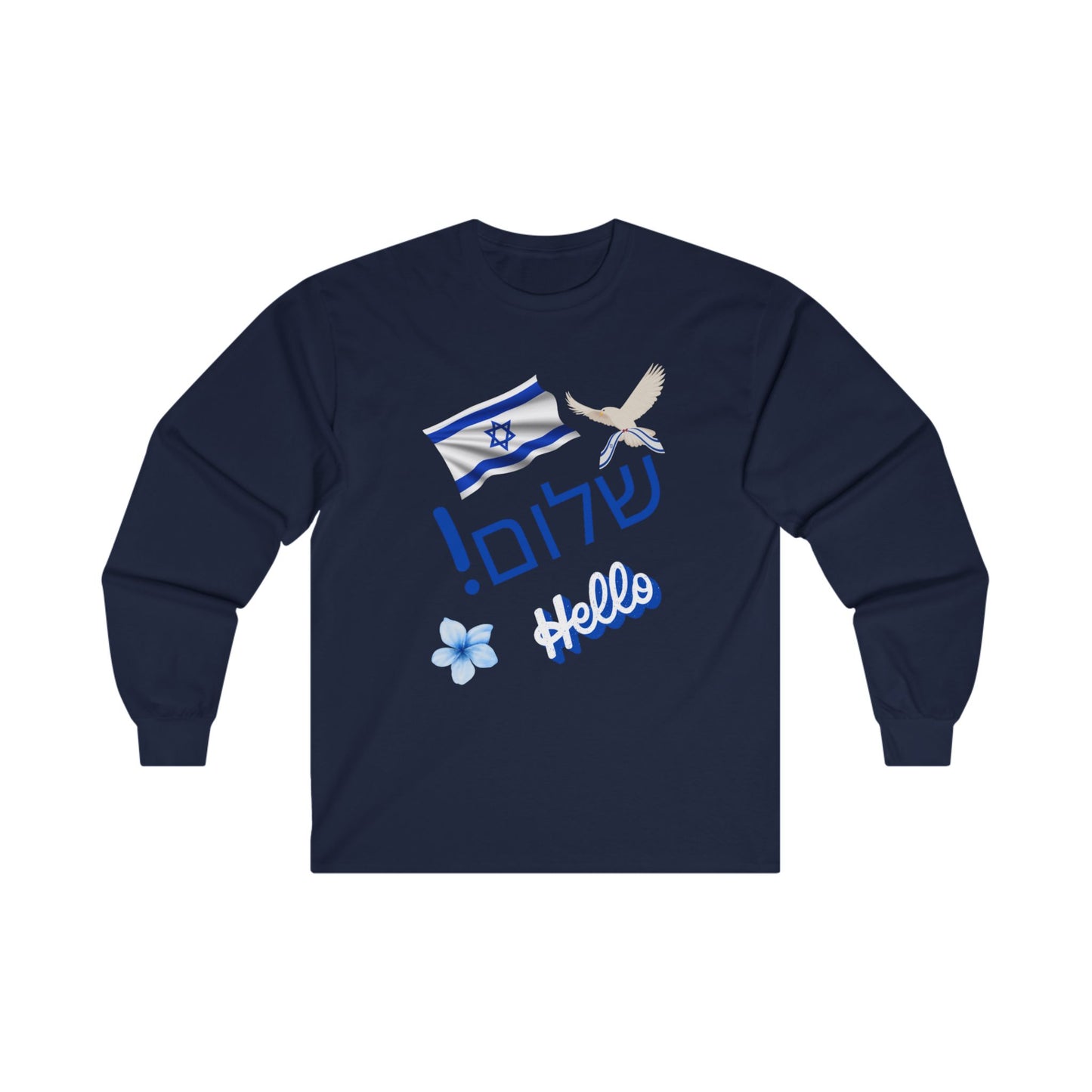Hello in Hebrew Unisex Ultra Cotton Long Sleeve Tee