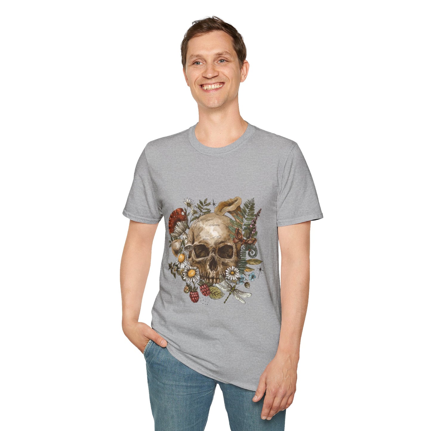 Skull And Roses Unisex Softstyle T-Shirt