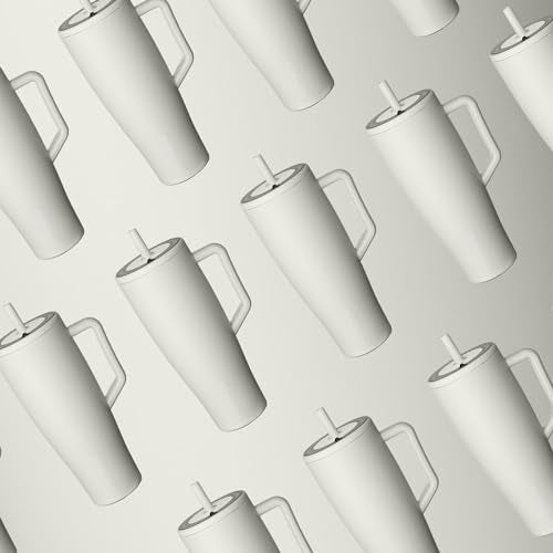 BrüMate Era 40 oz Tumbler with Handle and Straw | 100% Leakproof Insulated Tumbler with Lid and Straw | Made of Stainless Steel | Cup Holder Friendly Base | 40oz (Dune)