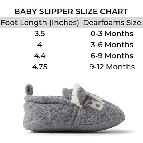Dearfoams Easter Basket Stuffers Gifts for Kids Toddler Lil Slipper, Light Grey Baby Bear, 3 6 Months Unisex Infant