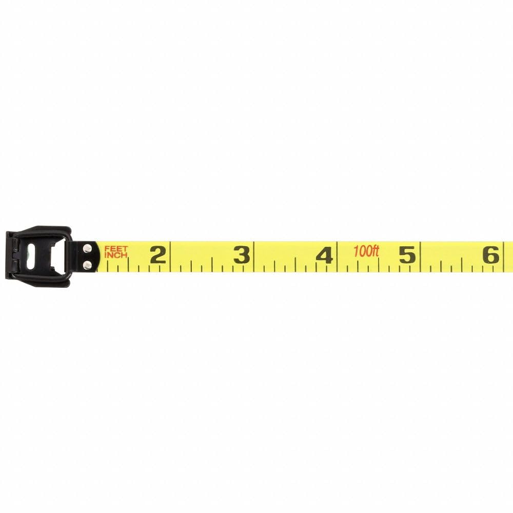 DEWALT Tape Measure, 100-Foot, Self-Lock, Solid Chrome Finish, Rubber Grip (DWHT34036L)