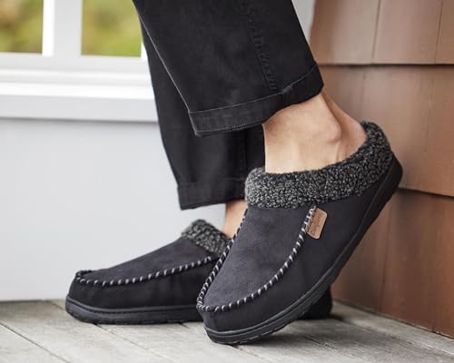 Dearfoams mens Indoor/Outdoor Breathable Memory Foam Clog Offered in Wide Widths Slipper, Pavement, Large US