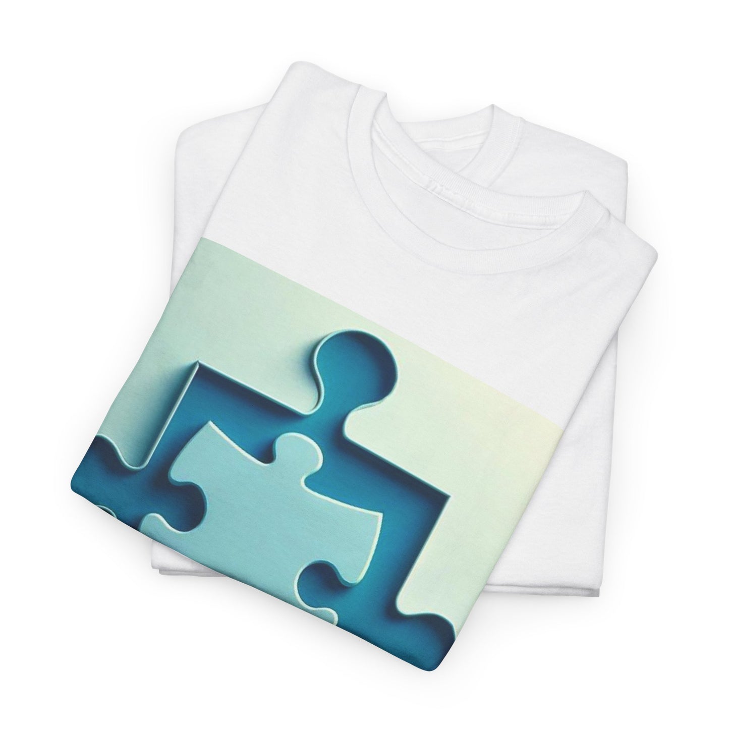 3D Puzzle Piece Autism Awareness Unisex Heavy Cotton Tee
