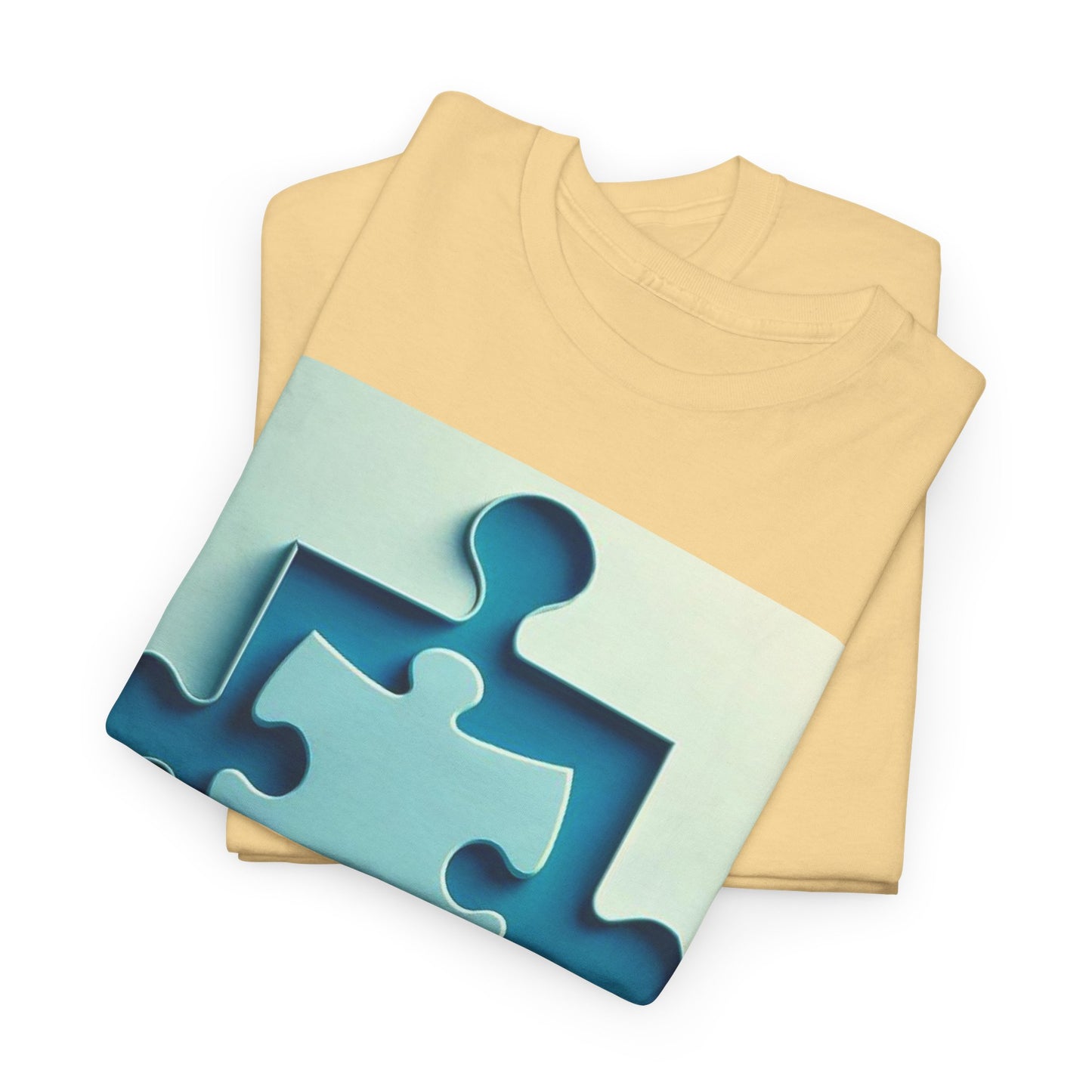 3D Puzzle Piece Autism Awareness Unisex Heavy Cotton Tee