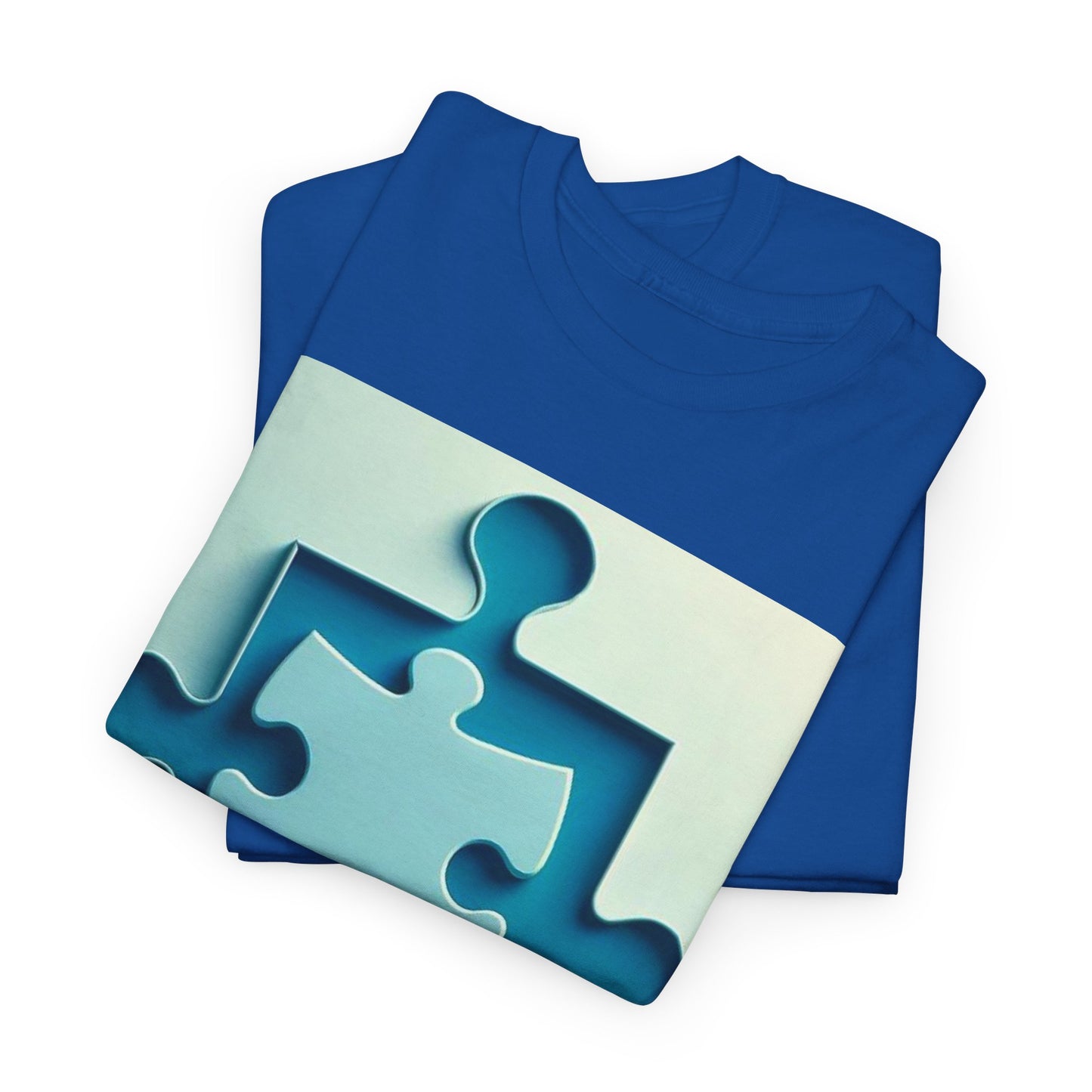 3D Puzzle Piece Autism Awareness Unisex Heavy Cotton Tee