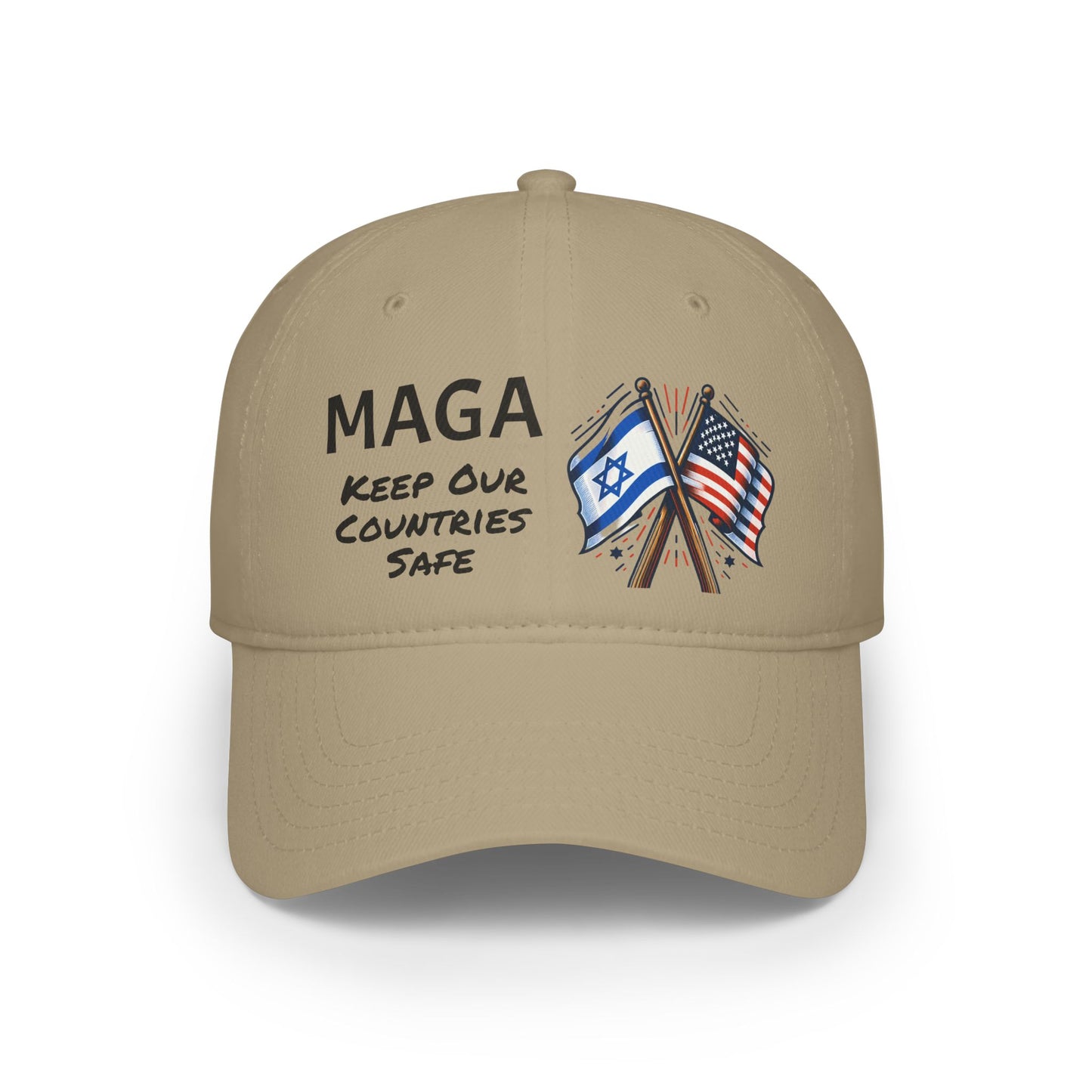 MAGA US Israel Flags Keep Our Countries Safe Low Profile Baseball Cap