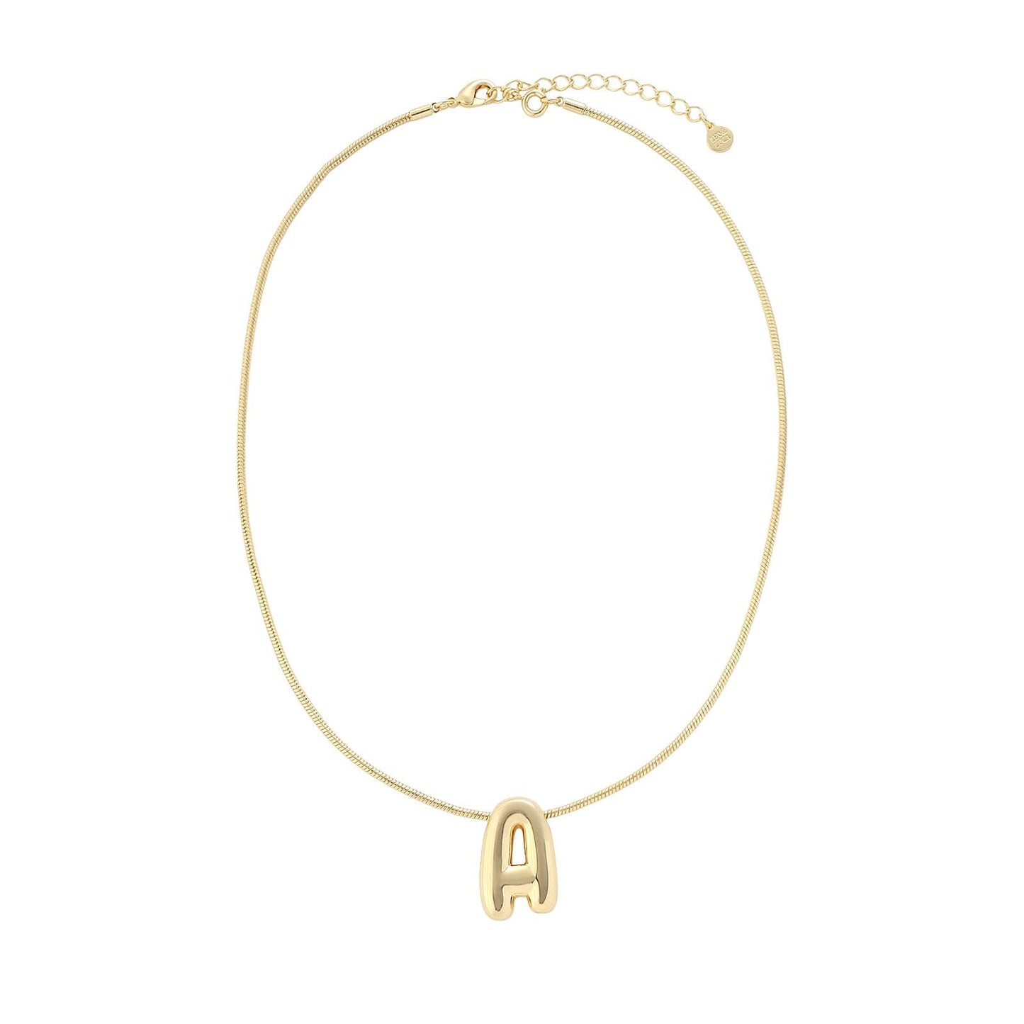 Leo & Luca Balloon Initial Necklace - Bubble Letter Gold Necklace - Necklace Charm - Unique Personalized Gifts for Women - Gold Plated Trendy Alphabet Pendant - Letter 'J'