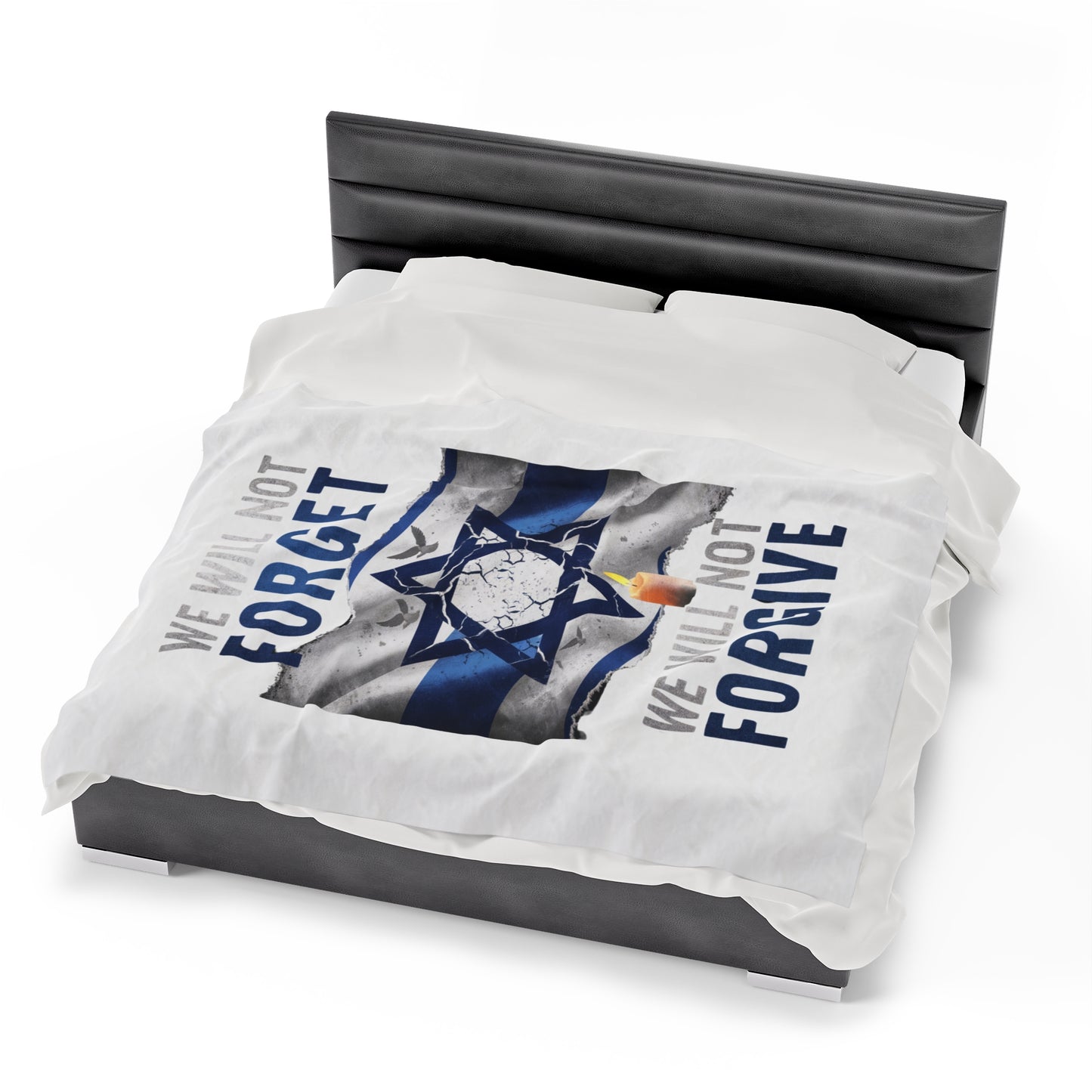 Israel Remembrance Plush Blanket - 'We Will Not Forget' - Cozy Tribute to Hope and Resilience