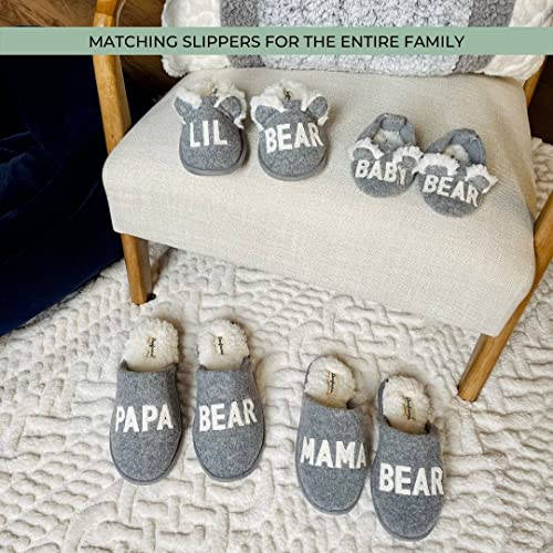 Dearfoams Easter Basket Stuffers Gifts for Kids Toddler Lil Slipper, Light Grey Baby Bear, 3 6 Months Unisex Infant