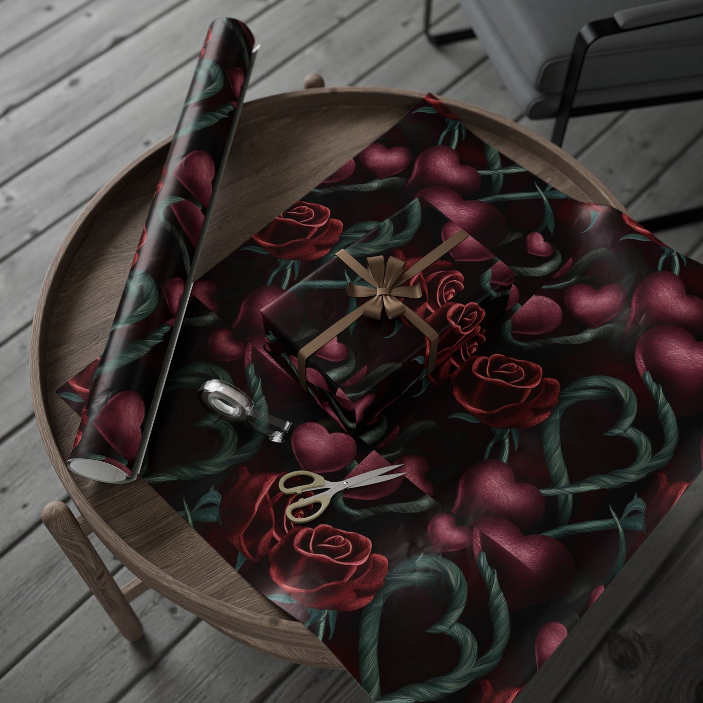 Hearts and Roses Themed Wrapping Papers