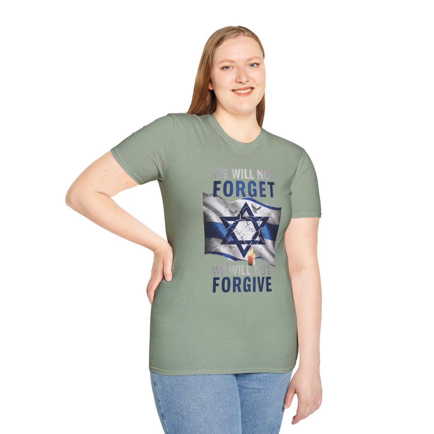 We Will Not Forget Unisex Softstyle T-Shirt - Israel Memorial Tribute Tee