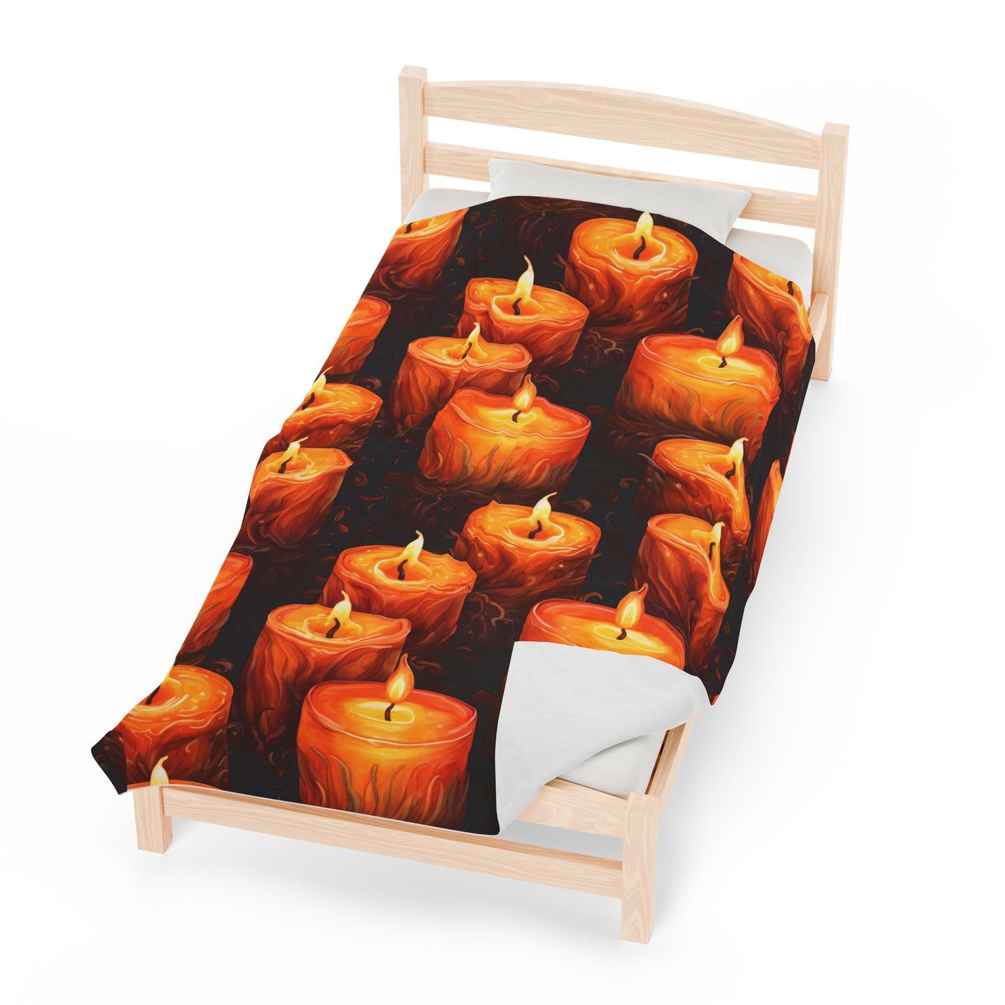 Halloween Candle Velveteen Plush Blanket