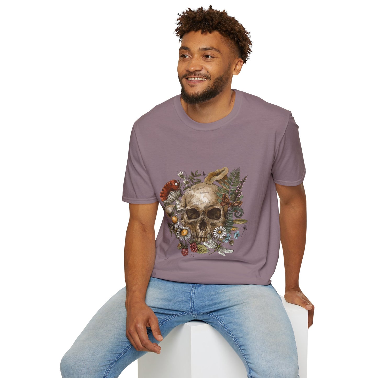 Skull And Roses Unisex Softstyle T-Shirt