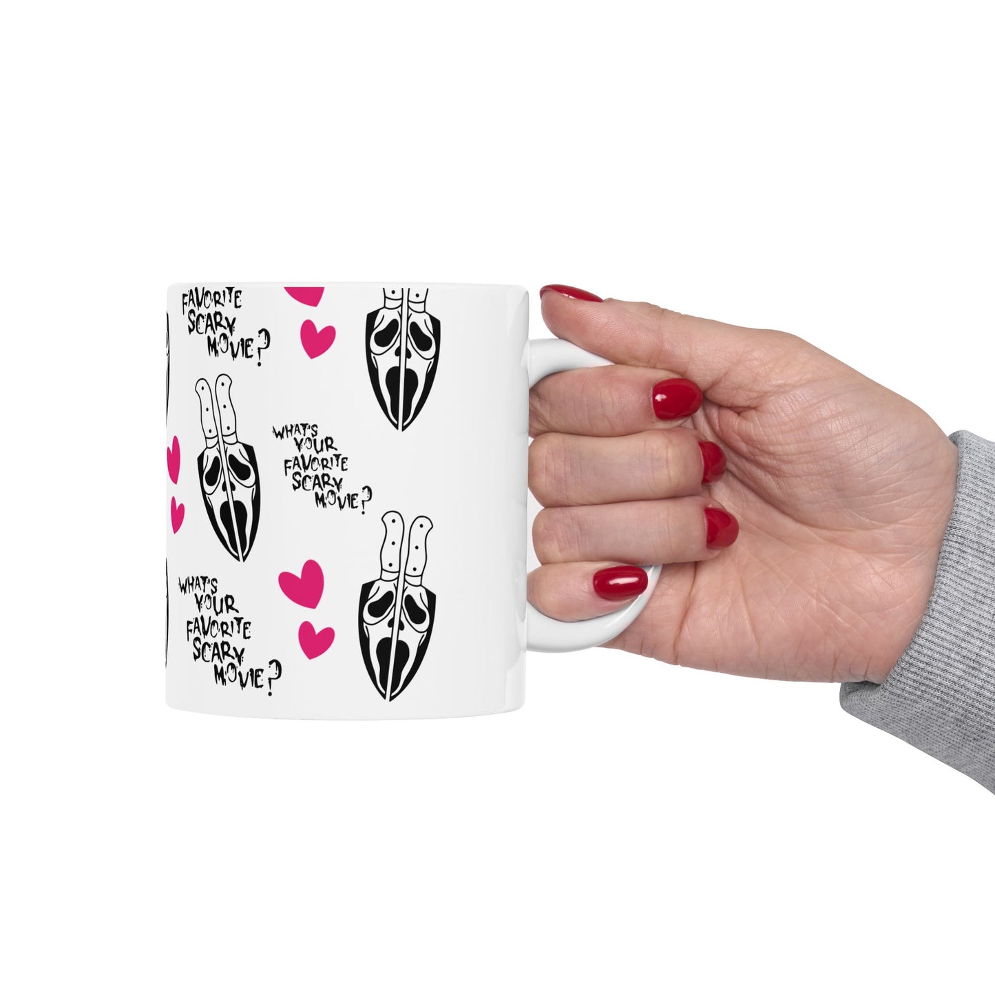 What's Your Favorite Scary Movie? Ceramic Mug, (11oz, 15oz)