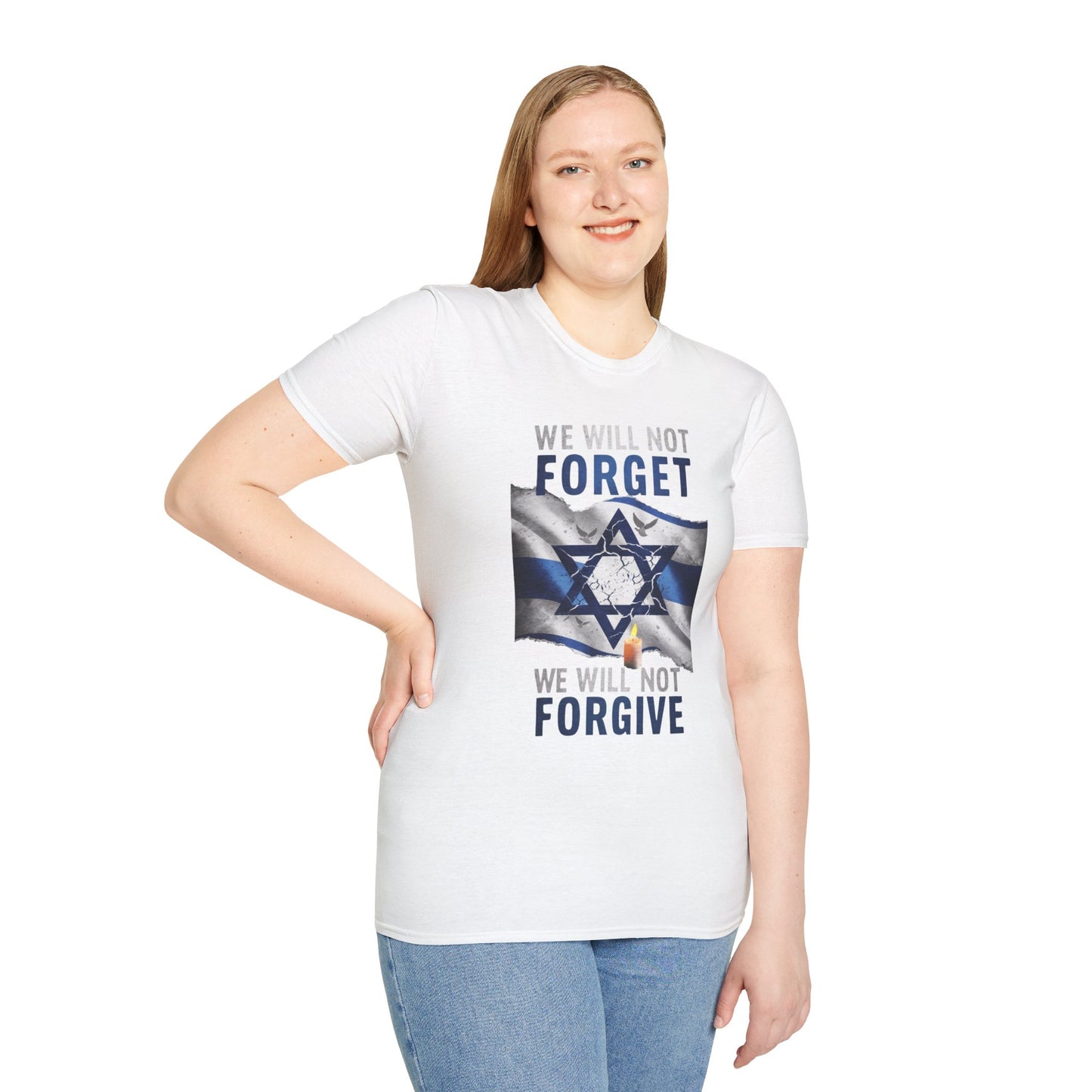 We Will Not Forget Unisex Softstyle T-Shirt - Israel Memorial Tribute Tee