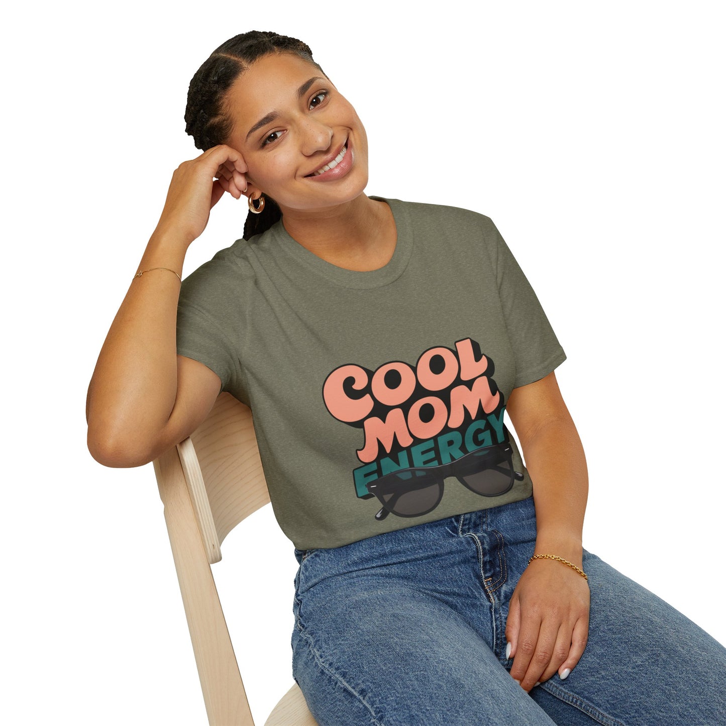 Cool Mom Energy Unisex T-Shirt - Softstyle Tee for Trendy Moms
