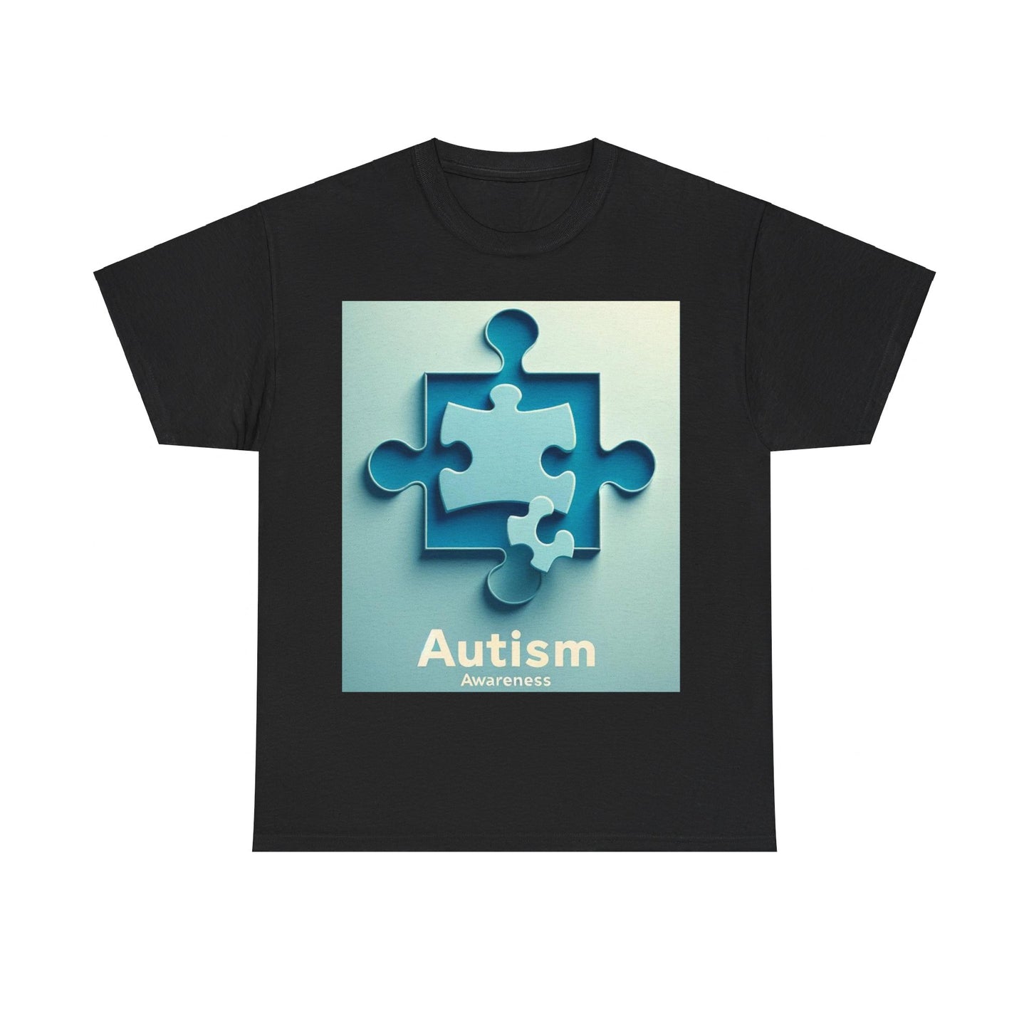 3D Puzzle Piece Autism Awareness Unisex Heavy Cotton Tee