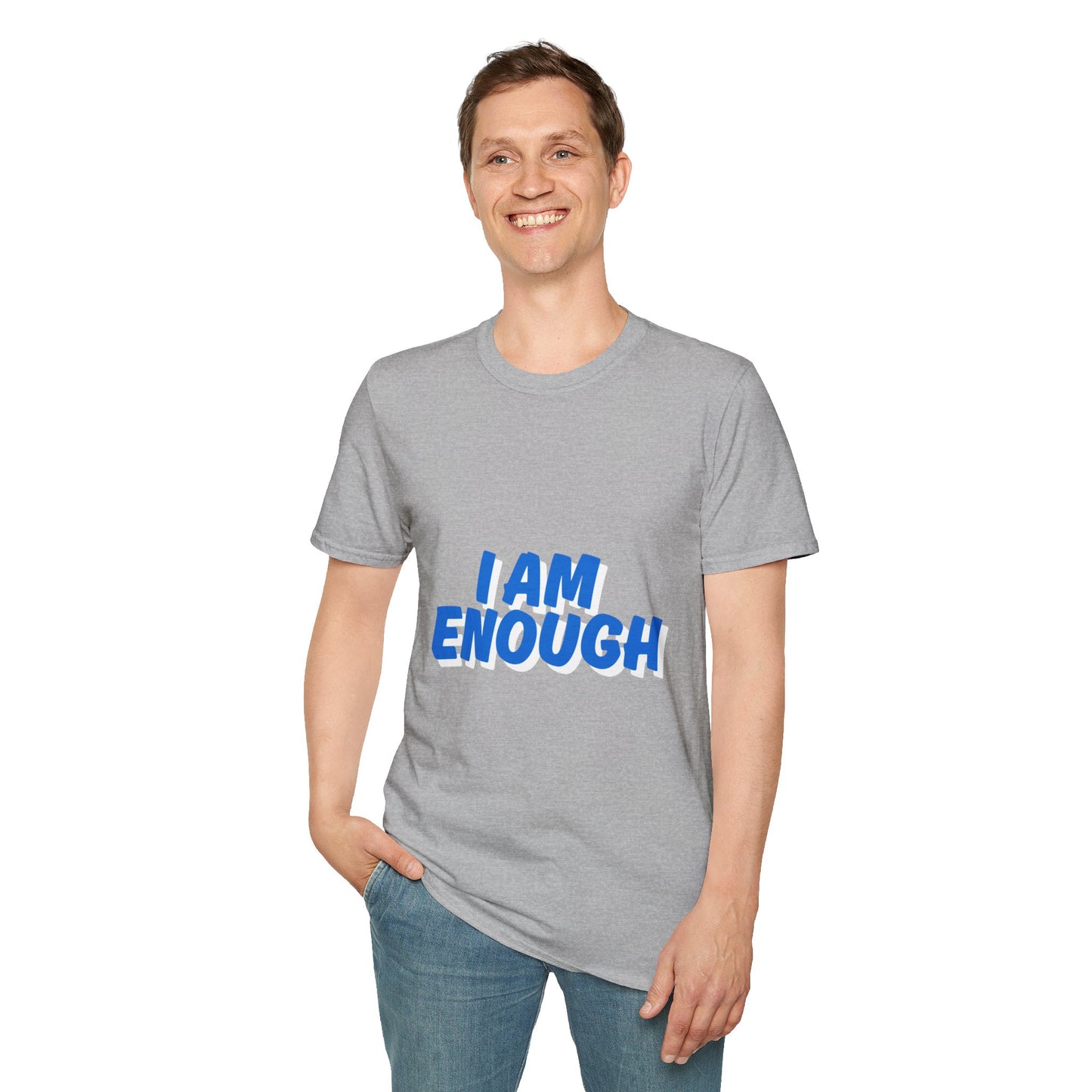 Unisex Softstyle T-Shirt - Empowering 'I AM ENOUGH' Statement Tee